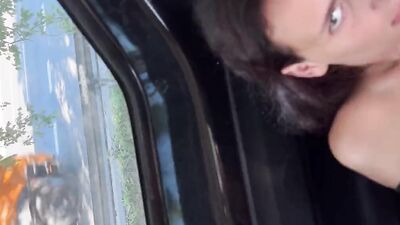 picked up a hottie and fucked her in the car in the driveway