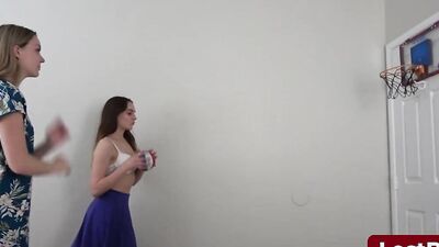 Strip basketball between two horny lesbians involves hot sex toys