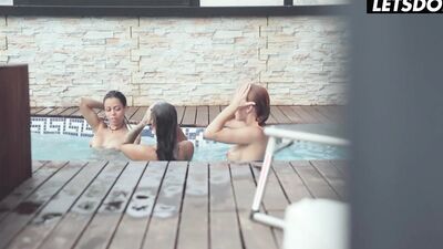 Horny Lesbians Susy Gala, Canela Skin and Kessy Shy Steamy Sex By The Pool - A GIRL KNOWS