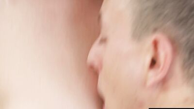 Cute blonde sucks her new boyfriend's cock in a passionate 69