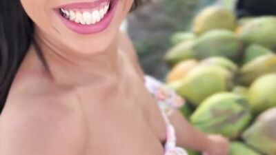 Coconuts And Cruising With Brunette Gal Malina Melendez