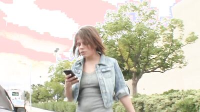 The girls are smoking cigarettes in the street and then they go home for a lesbian threesome