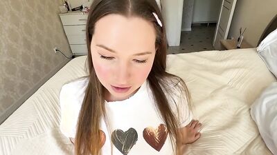 Seduced a Young Sweet Tinka for Her First Blowjob