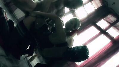 Latex Mask Wearing Babe with Big Ass Gets Fucked in the Ass by Her Partners