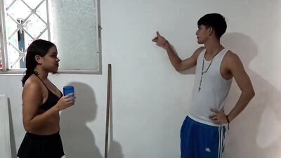 STEPSISTER IF YOU WANT CAN I HELP YOU DO THE CLEANING? - Thank you stepbrother I'll give you a prize