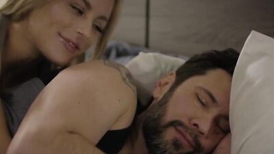 ADULTMOBILE - Anna Claire Clouds Goes To Her Stepdad's Bed And Asks For A Wet Clit Rubbing