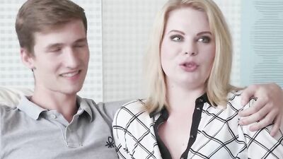 Blonde Babe Adry Berty Rides a Stranger as Her Cuckold Watches