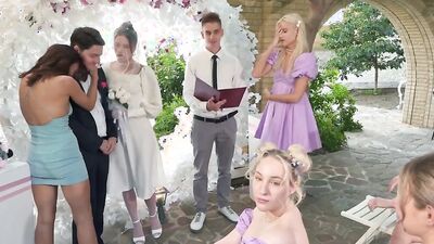 VIP4K. Bride was fucked hard and got anal creampie while guests were watching