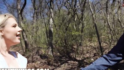 REALITY KINGS - Curvy Blonde Miss Jackson Lets Lucky Marco Explore Her Hot Body In The Woods