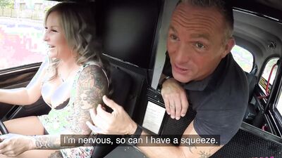 Female Fake Taxi - MILF gets her big tits felt and he makes her SQUIRT