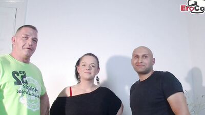 German teen wife first time shared at amateur casting MMF