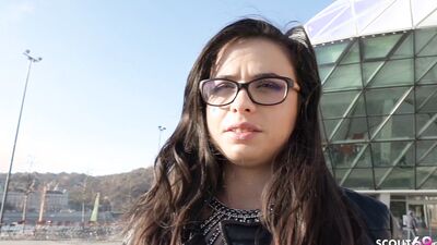 GERMAN SCOUT - College Teen Mira with Braces First Time Anal