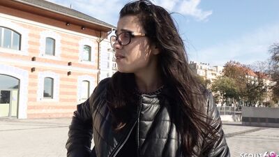 GERMAN SCOUT - College Teen Mira with Braces First Time Anal