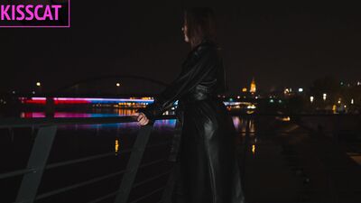 Hottie with tattoo on big tits in leather coat gets fucked hard in POV till cum inside pussy