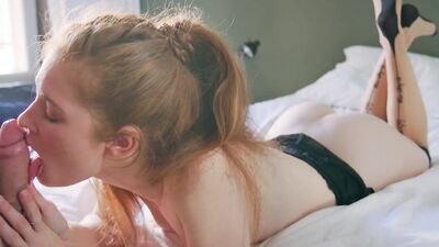 WOWGIRLS Amazing redhead girl Sofilie fucking her boyfriend on the bed