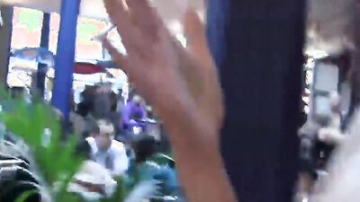 Crazy Ass Ho does Cum Walk in Crowded Mall