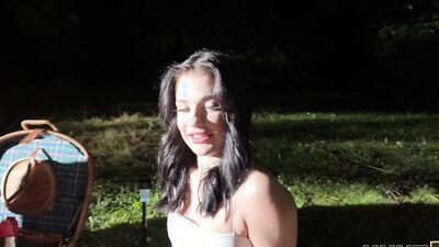 HUNT4K. Teen Chloe Heart was seduced and her tight pussy was fucked in public in front of her BF