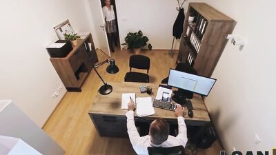 LOAN4K. Stanley Johnson seduced his young customer and fucked her right in the office