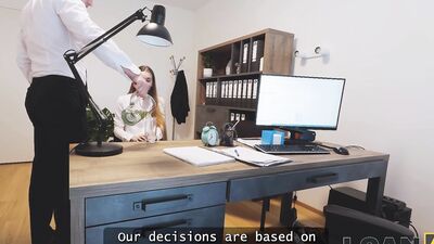 LOAN4K. Stanley Johnson seduced his young customer and fucked her right in the office