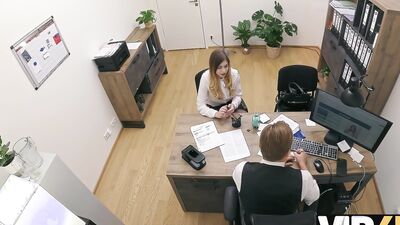 VIP4K. Busty beauty Maya came for a loan and got a big cock inside her pussy in the office