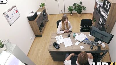 VIP4K. Busty beauty Maya came for a loan and got a big cock inside her pussy in the office