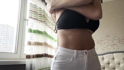 Boobs. Tits. Nipples. Trying on sexy tops on my natural plump milk breasts