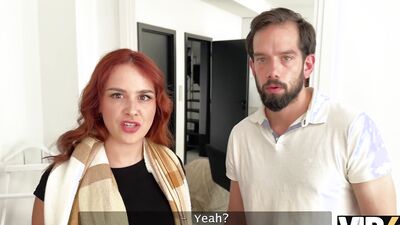 VIP4K. Hot redhead Norah Juliette was asked to show her natural tits and fucked in front of her BF