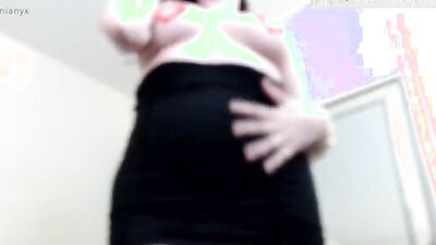 Little Black Dress Live Cam Tease - MiaNyx in Nipple Pasties Tits and Ass Teasing