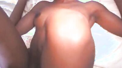 Ebony babe gets her pussy drilled deep by a white dude POV style after short porn interview