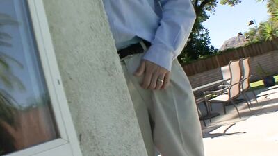 Janitor sees me sunbathing and gets horny