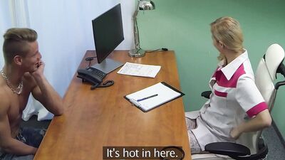 Blonde TEEN Nurse is Fucked by her 1st Male Patient - Fake Hospital