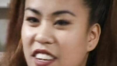 French-Asian doll drinks cum after hard DP threesome