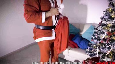 Santa Claus Receives a Wonderful Gift: a Beautiful Girl for Him to Fuck All Night