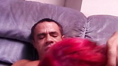 Redhead Midget invites a couple to fuck in front of her while she masturbates