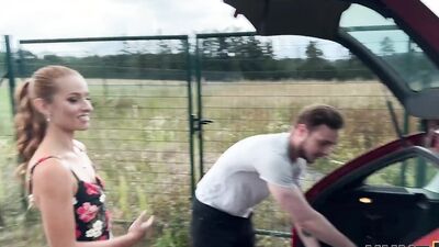 HUNT4K. Red riding hood is good in sucking big cocks and riding them