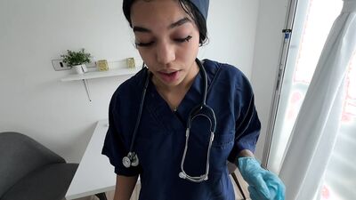 The doctor sucks my cock in the office
