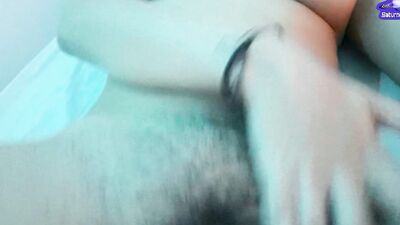 Gothic babe masturbates her pink hairy pussy while moaning a lot, her MILF stepmom records her with her cell phone, lesbian POV