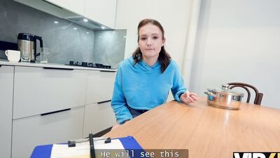 VIP4K. Russian college slut is having her first ANAL to stay in the apartment