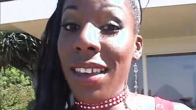 Ebony has anal sex with black guy and short haired babe joins her so they can swap his cum
