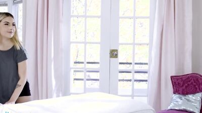 ADULTMOBILE - Stunning Blonde Is Stressed, Lucky For Her She Has A Hot Masseuse To Help With That