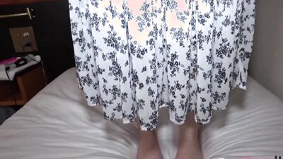 Shy Japanese Teen Strips For Big POV Creampie