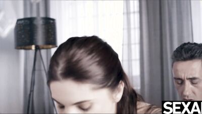 Watch sexy boss suck and fuck coworker to creampie reward