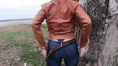 Beautiful Sugar Babe Tight Jeans Teasing and Kinky MILF Games with Mega Orgasm in Bathtub at Home While Smoking