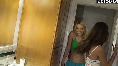 Sweet Teens Intense Threesome with Mature Cocks Full Scene