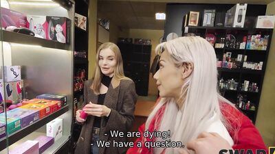 SWAP4K. Met Fibi Euro in a sex shop and fucked her hard in threesome with Veronica Leal