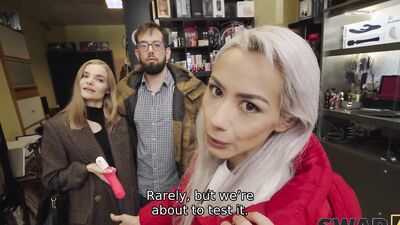SWAP4K. Met Fibi Euro in a sex shop and fucked her hard in threesome with Veronica Leal