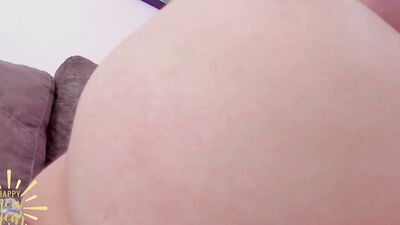 College girl shows her vagina and anus with vibrator inside
