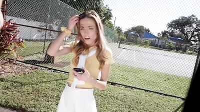 BANGBROS - Alexis James Was Playing Tennis When The Bang Bus Came, Now She Has A Mouth Full Of Cum