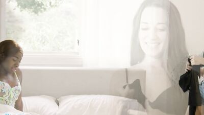 ADULTMOBILE - Busty Ebony Babe Moans Loudly As Her Lesbo Friend Goes To Town On Her Wet Pussy