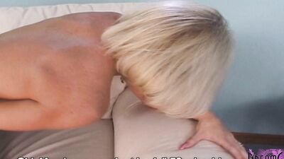 Amazing Tanned Blonde Plays With Her Pierced Pussy